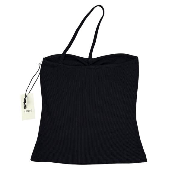 NWT AGOLDE Lola Gathered Front Tank Sz Small Black - Picture 6 of 7